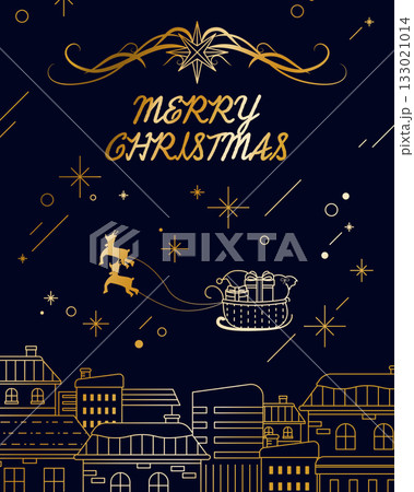 Gorgeous Christmas line card illustration Gorgeous Christmas line card illustration 133021014