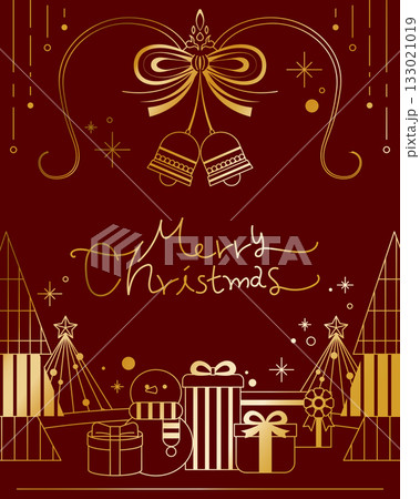 Gorgeous Christmas line card illustration Gorgeous Christmas line card illustration 133021019