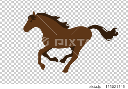 走る馬のイラスト素材 走る馬のイラスト素材 133021346