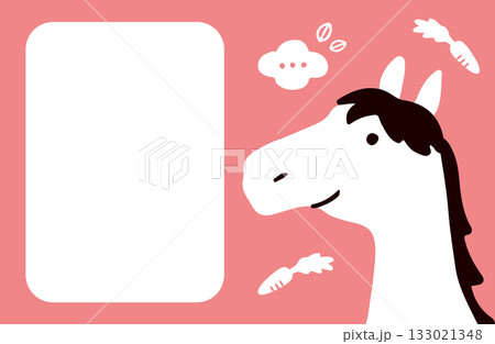 馬とフレームのイラスト 133021348