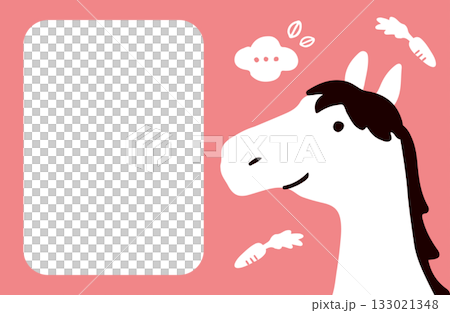 馬とフレームのイラスト 133021348