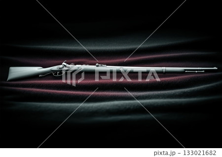 Ancient rifle, dark background Ancient rifle, dark background 133021682