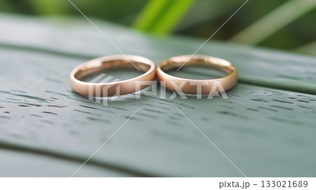 Simple wedding rings 133021689
