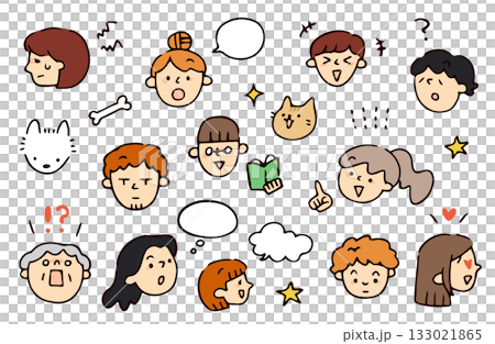 Various face sets Various face sets 133021865