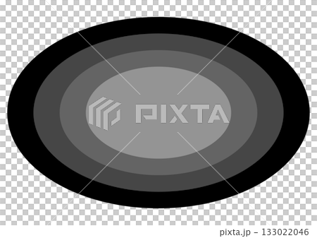 Monochrome gradient abstract design of concentric ovals 133022046