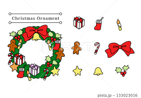 クリスマスのかわいい手描き風フレームセット 133023016
