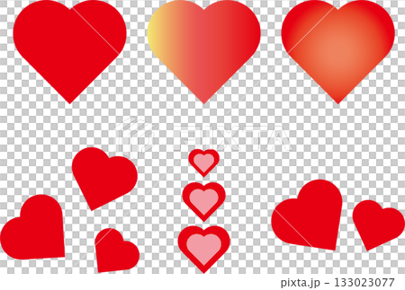 かわいいハートのアイコンセット 133023077