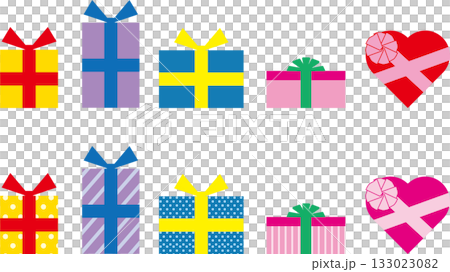 Colorful gift box illustration set Colorful gift box illustration set 133023082