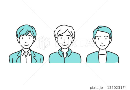 オフィスカジュアルの男性 上半身イラスト 133023174