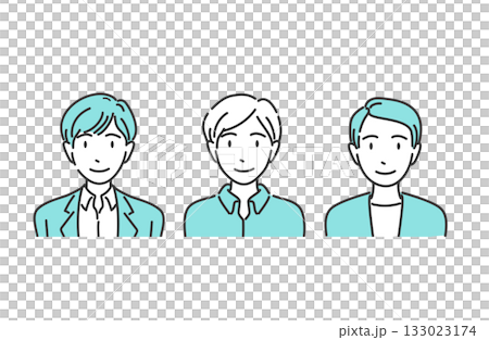 オフィスカジュアルの男性 上半身イラスト 133023174