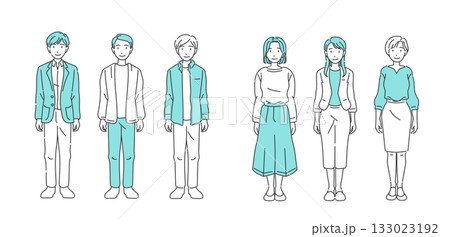 オフィスカジュアル 立ちポーズの全身人物 133023192
