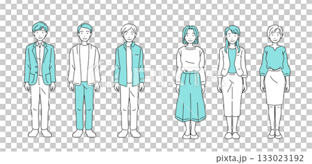 オフィスカジュアル 立ちポーズの全身人物 133023192