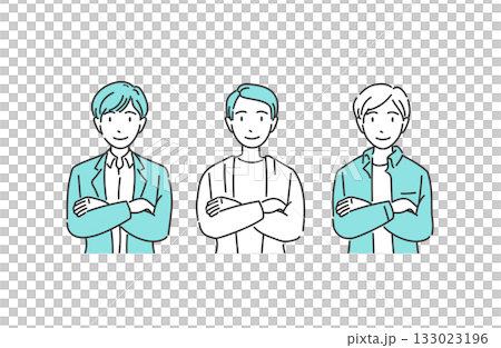 Office casual man, business person with arms crossed Office casual man, business person with arms crossed 133023196