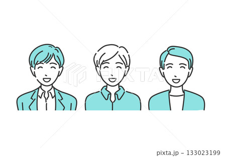 オフィスカジュアルの男性 微笑むビジネスパーソン 133023199