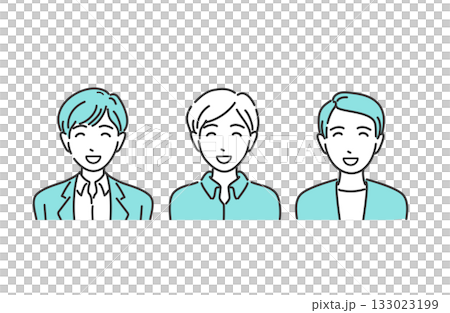 オフィスカジュアルの男性 微笑むビジネスパーソン 133023199