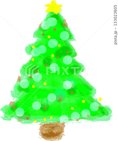 水彩で描いたクリスマスツリー 133023605