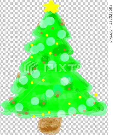 水彩で描いたクリスマスツリー 133023605