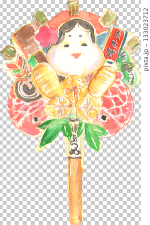 酉の市の熊手の水彩イラスト ベクター 酉の市の熊手の水彩イラスト ベクター 133023712