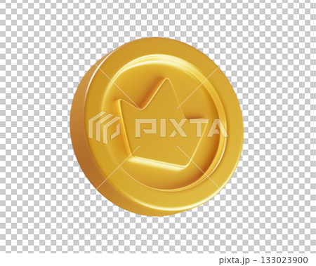 3d Gold Coin with a Crown. Symbol of royalty, wealth, and luxury. Game token, medal coin perfect for interfaces or app animation, casino win, treasure reward. 3d rendering 3d Gold Coin with a Crown. Symbol of royalty, wealth, and luxury. Game token, medal coin perfect for interfaces or app animation, casino win, treasure reward. 3d rendering 133023900