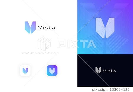 Line Geometric Logo Letter V Monogram Concept Design for Digital Science Architect Technology Startup Business Identity Branding Emblem Label with Modern Sans Serif Font Alphabet. Vector Illustration Line Geometric Logo Letter V Monogram Concept Design for Digital Science Architect Technology Startup Business Identity Branding Emblem Label with Modern Sans Serif Font Alphabet. Vector Illustration 133024123