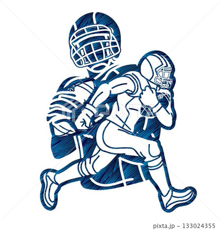 American Football Mix Action Graffiti Cartoon Sport Graphic Vector American Football Mix Action Graffiti Cartoon Sport Graphic Vector 133024355