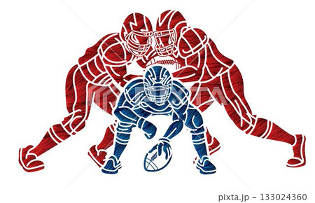 American Football Mix Action Graffiti Cartoon Sport Graphic Vector American Football Mix Action Graffiti Cartoon Sport Graphic Vector 133024360