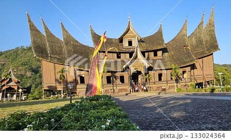 This is traditional house name Rumah Gadang Pagaruyung 133024364