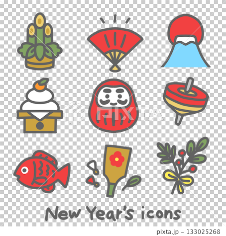 新年簡單插畫素材 133025268