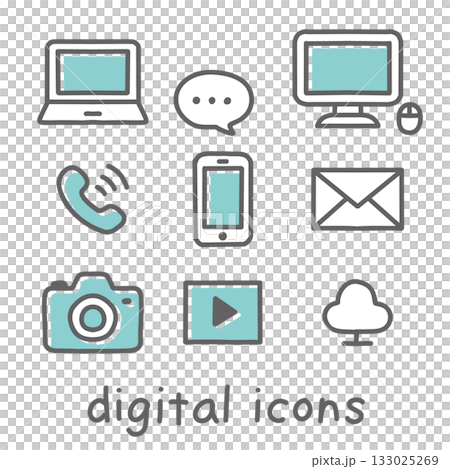 各種圖標,例如遠距辦公和雲 各種圖標,例如遠距辦公和雲 133025269