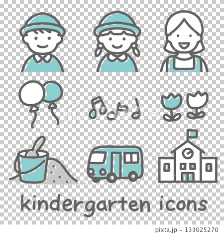可愛的幼兒園插畫素材 133025270