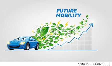 未来モビリティへ決意の表情で加速するEV 133025308