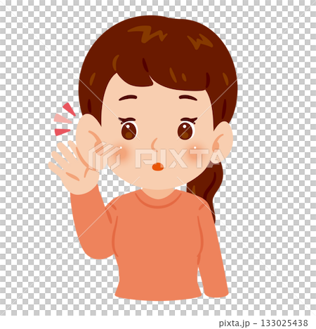 Woman listening carefully upper body illustration Woman listening carefully upper body illustration 133025438