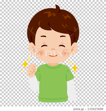 一個笑容燦爛的男孩,上半身插圖 一個笑容燦爛的男孩,上半身插圖 133025690