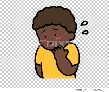 Embarrassed black boy 133025707