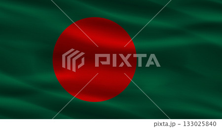 Bangladesh flag with fabric texture Realistic flag of Bangladesh waving Bangladesh flag with fabric texture Realistic flag of Bangladesh waving 133025840