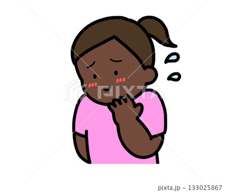 照れる　黒人の女の子 133025867