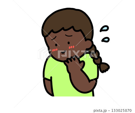 照れる 黒人の女の子 照れる 黒人の女の子 133025870