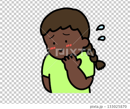 照れる 黒人の女の子 照れる 黒人の女の子 133025870