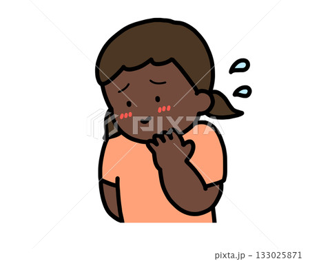 照れる　黒人の女の子 133025871