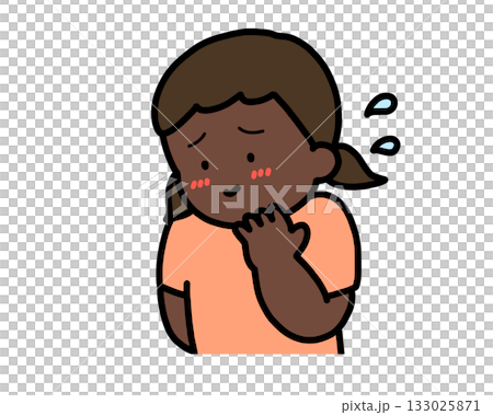 照れる　黒人の女の子 133025871