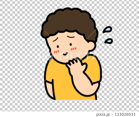 Embarrassed Asian boy 133026033