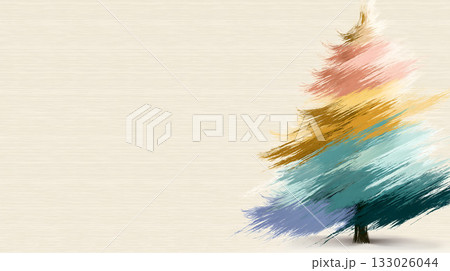 A Beautiful and Colorful Abstract Christmas Tree Design on a Soft Background Setting 133026044