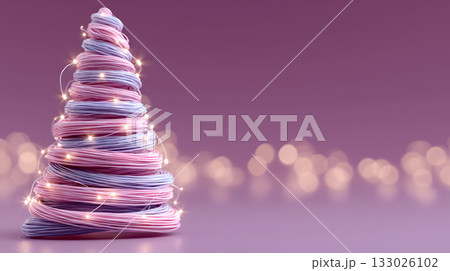 A Whimsical Pastel Christmas Tree that Sparkles with Twinkling Lights and Cheerful Joy 133026102