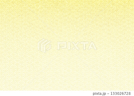 キラキラ輝く繊細な淡金色の模様に青海波柄を重ねた背景画像1b キラキラ輝く繊細な淡金色の模様に青海波柄を重ねた背景画像1b 133026728