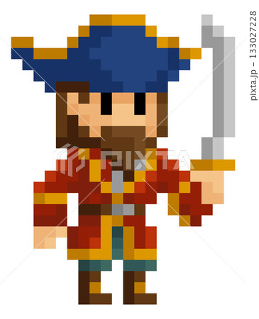 Pirate Fantasy Pixel Art Game Cartoon Character 133027228