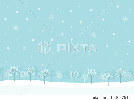 冬のイラスト、冬景色の背景 133027645