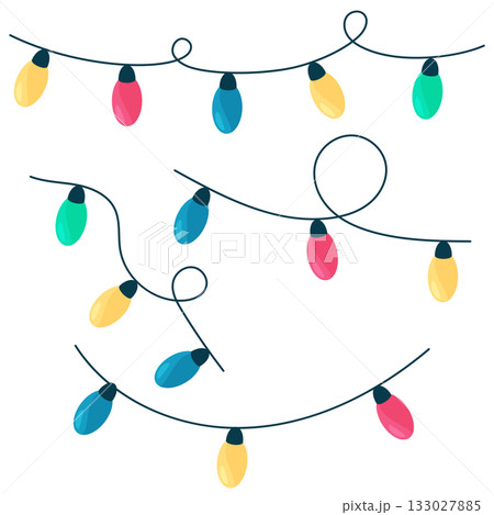 colorful luminous garlands set colorful luminous garlands set 133027885