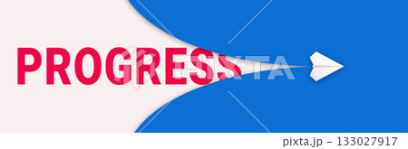 Paper airplane as a symbol of progress, success and innovative ideas 133027917