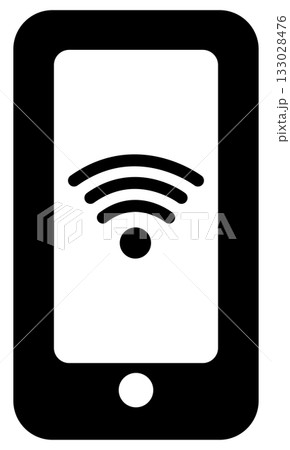 Wi-Fi通信中のスマートフォンのフラットアイコン Wi-Fi通信中のスマートフォンのフラットアイコン 133028476