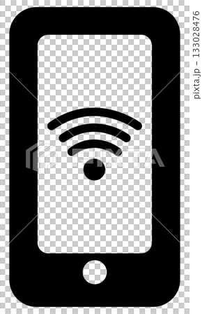 Wi-Fi通信中のスマートフォンのフラットアイコン Wi-Fi通信中のスマートフォンのフラットアイコン 133028476